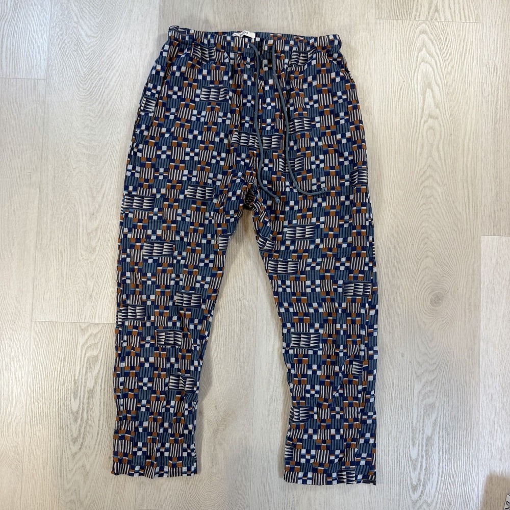 Isabel Marant Etoile Pants Womens 36 Geometric Abstract Pattern Drawstring